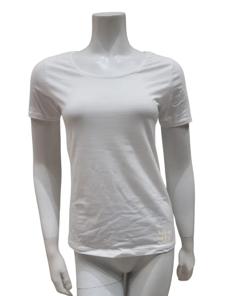 14075 #001 White Short Sleeve Natural Comfort Cotton Undershirt