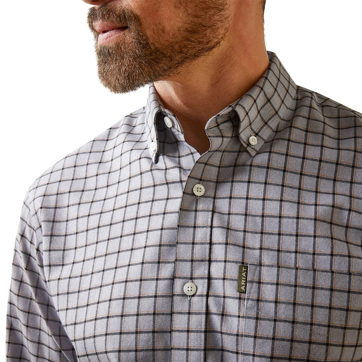 Ariat Mens Clement LS Shirt Grey Check