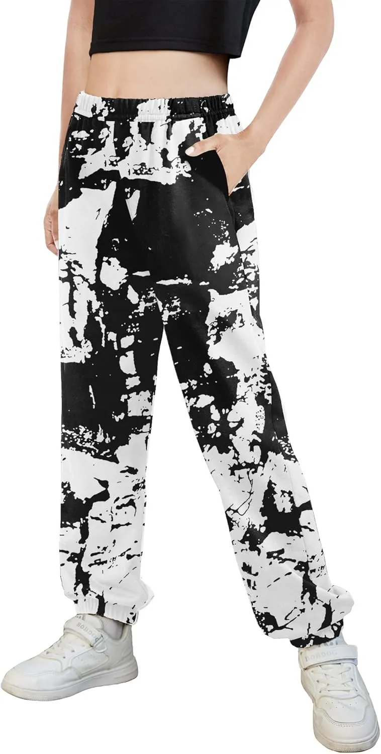 Arshiner Kids Girls Tie Dye Joggers Comfort Loose Sweatpants