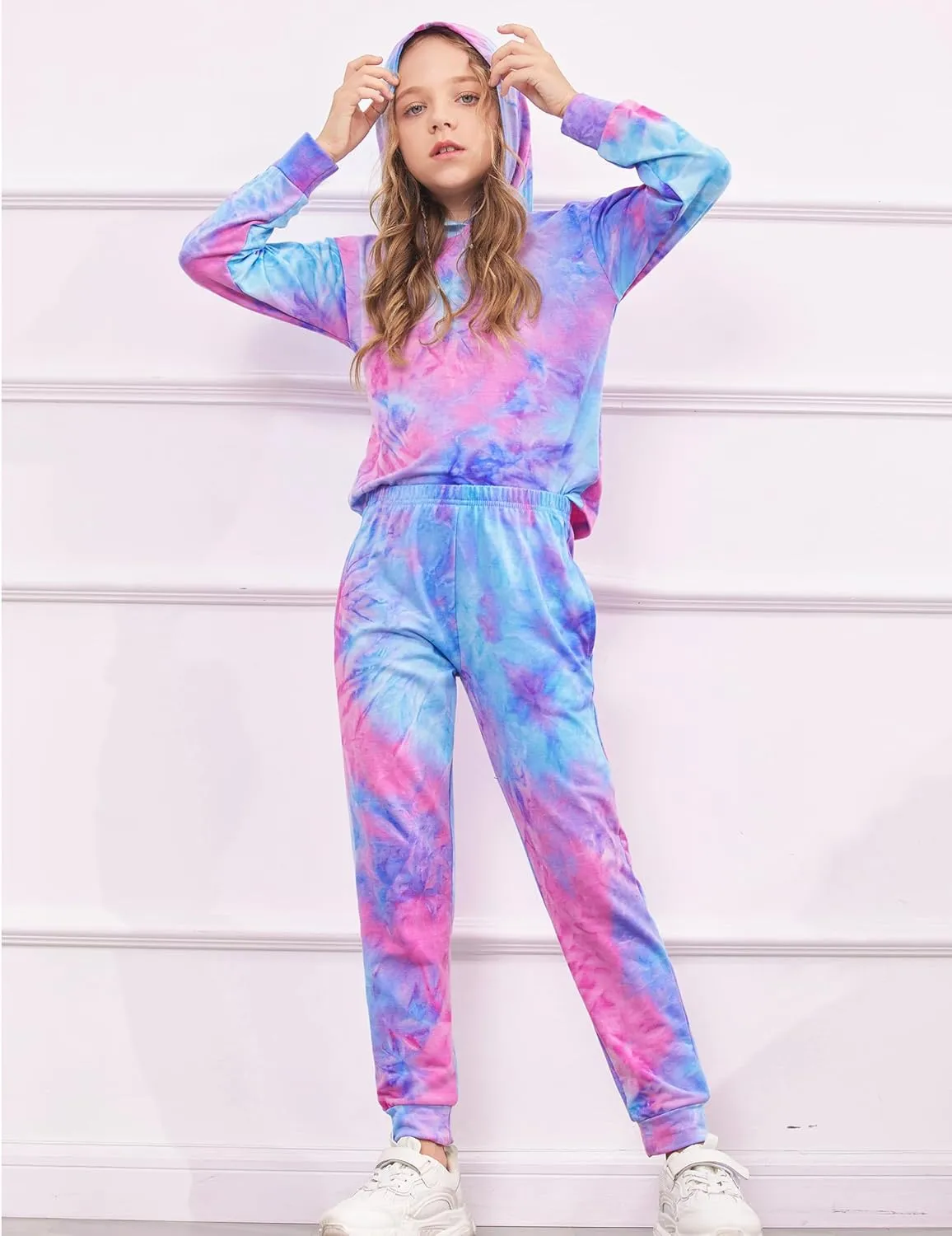 Arshiner Kids Girls Tie Dye Joggers Comfort Loose Sweatpants