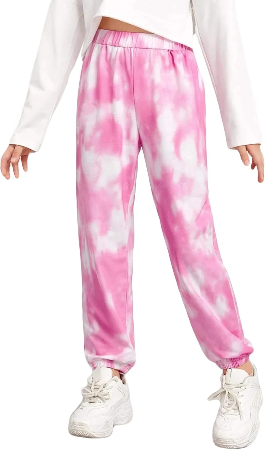 Arshiner Kids Girls Tie Dye Joggers Comfort Loose Sweatpants