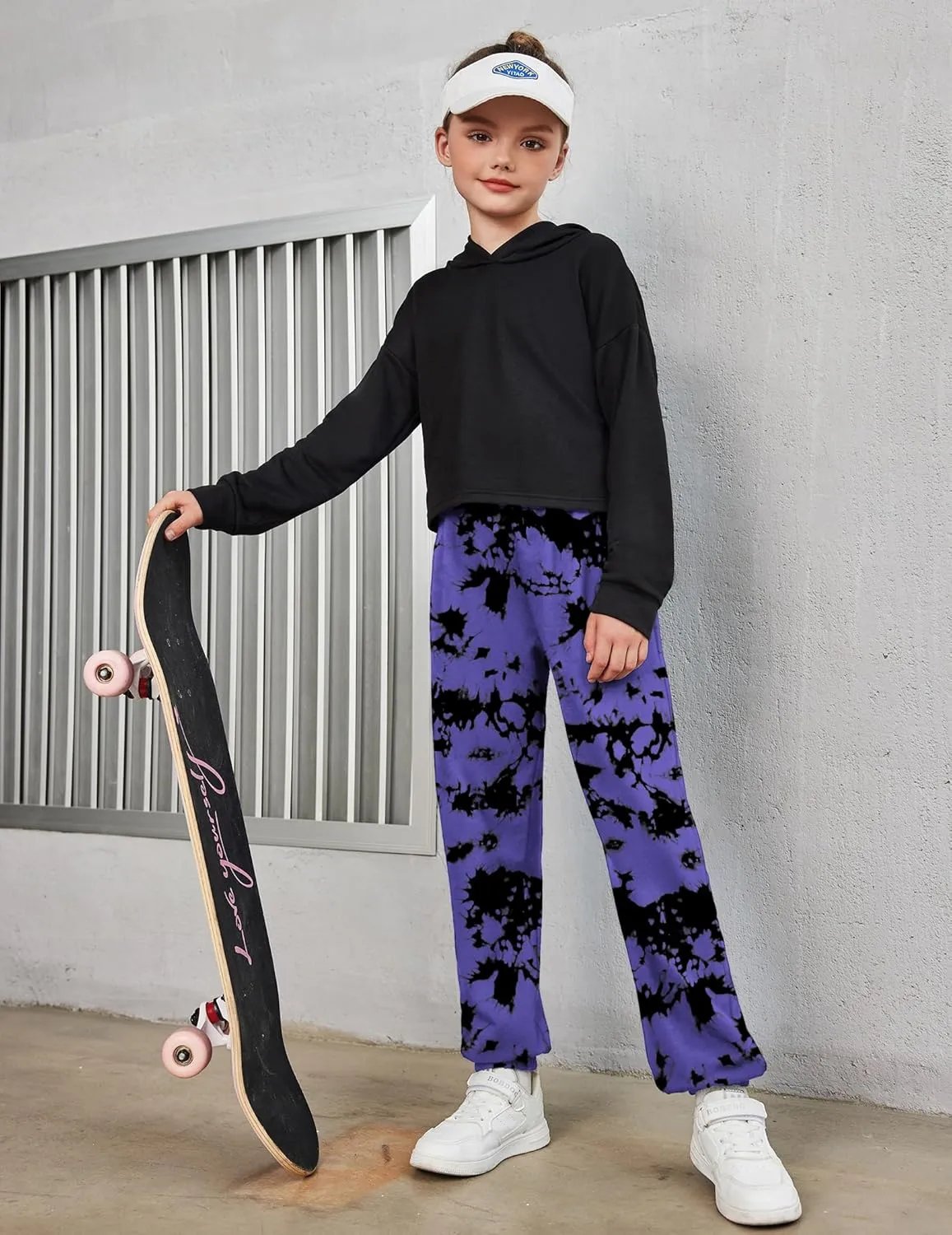 Arshiner Kids Girls Tie Dye Joggers Comfort Loose Sweatpants