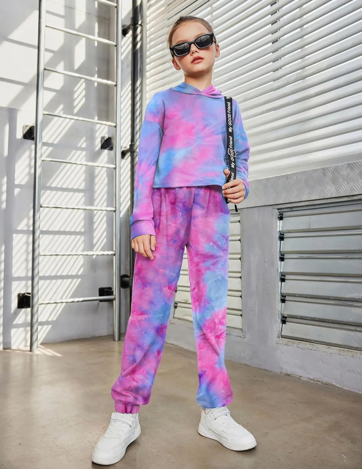 Arshiner Kids Girls Tie Dye Joggers Comfort Loose Sweatpants