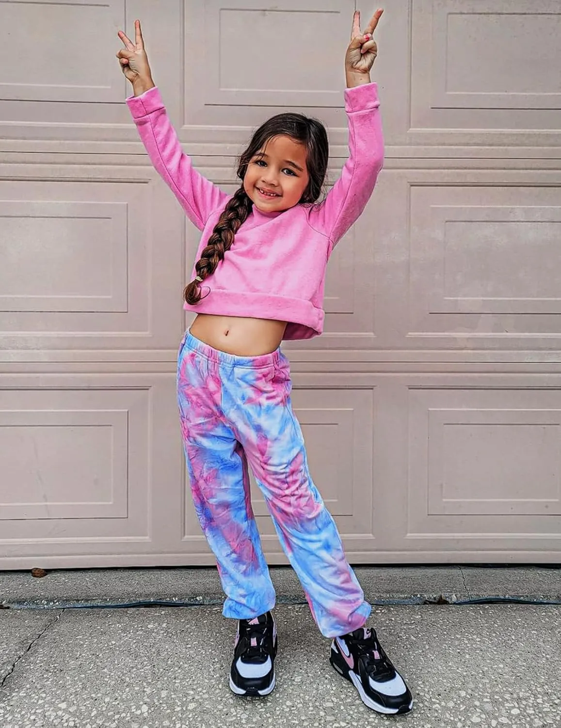 Arshiner Kids Girls Tie Dye Joggers Comfort Loose Sweatpants