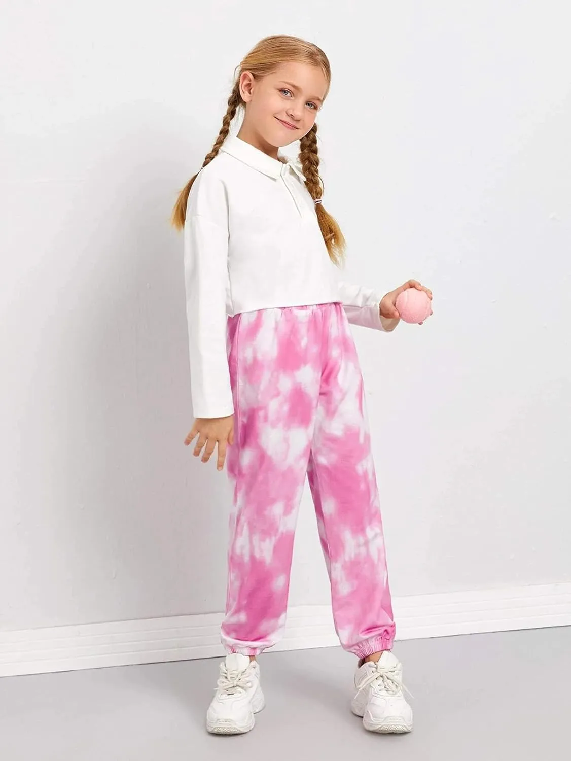 Arshiner Kids Girls Tie Dye Joggers Comfort Loose Sweatpants