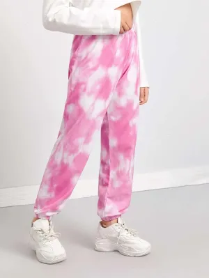 Arshiner Kids Girls Tie Dye Joggers Comfort Loose Sweatpants