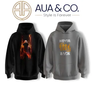 AUA&CO Men's Hoodie Bundle | Gray & Black | Soft Fleece Winter Wear