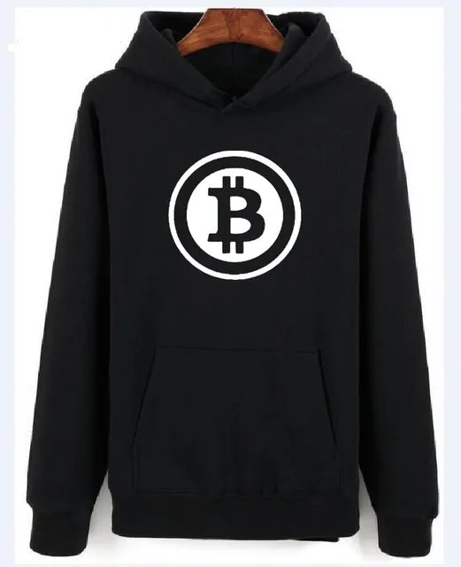 Bitcoin 2018  Thicker Winter Cap Hoodies Men Casual Plus Size Hip-hop Kpop  Out Coat