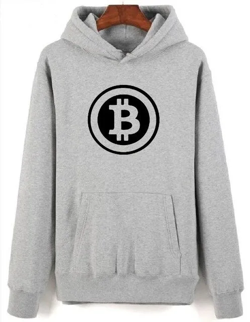 Bitcoin 2018  Thicker Winter Cap Hoodies Men Casual Plus Size Hip-hop Kpop  Out Coat