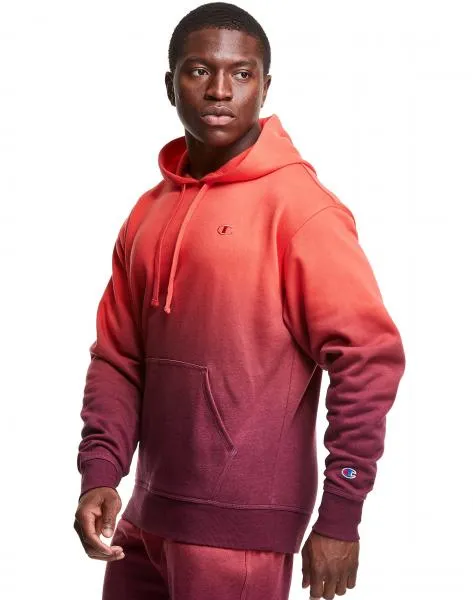 CHAMPION - Men - Specialty Dye Fleece Hoodie - Dip Dye Orange/Dark Purple