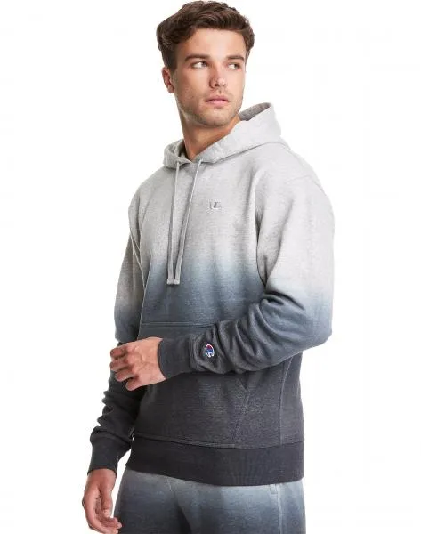 CHAMPION - Men - Specialty Dye Fleece Hoodie - Dip Dye Oxford Grey/Black