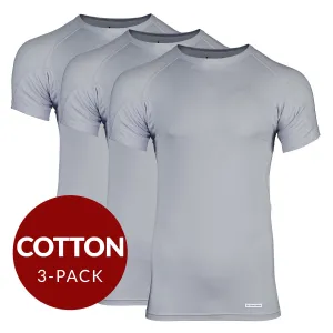 Crew Neck Cotton Sweat Proof Undershirt For Men - Grey 3-Pack