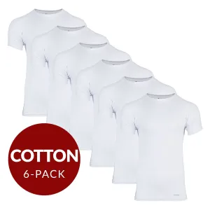 Crew Neck Cotton Sweat Proof Undershirt For Men - White 6-Pack