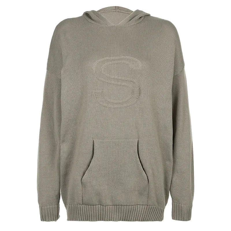 Embossing Knitting Hoodies