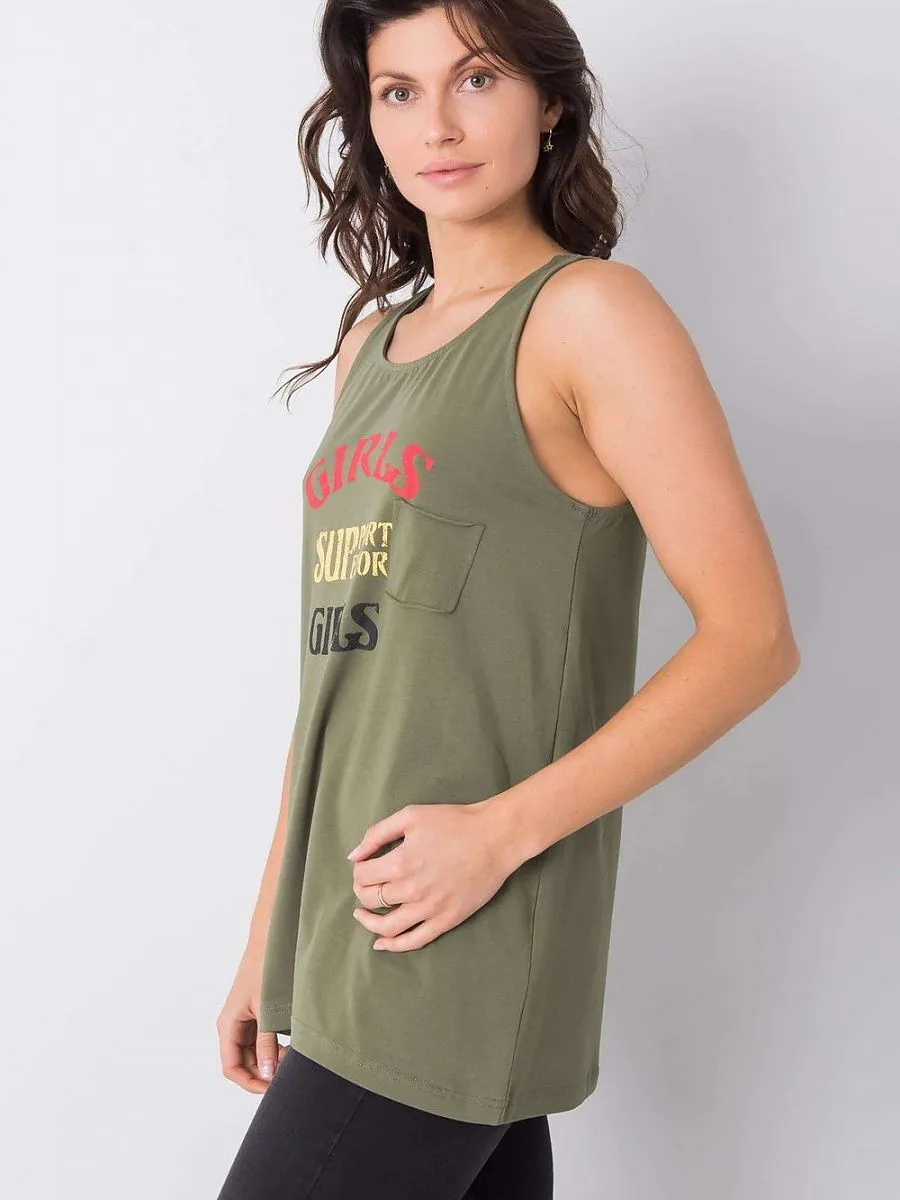 Extended Cut Green Tank Top Fancy