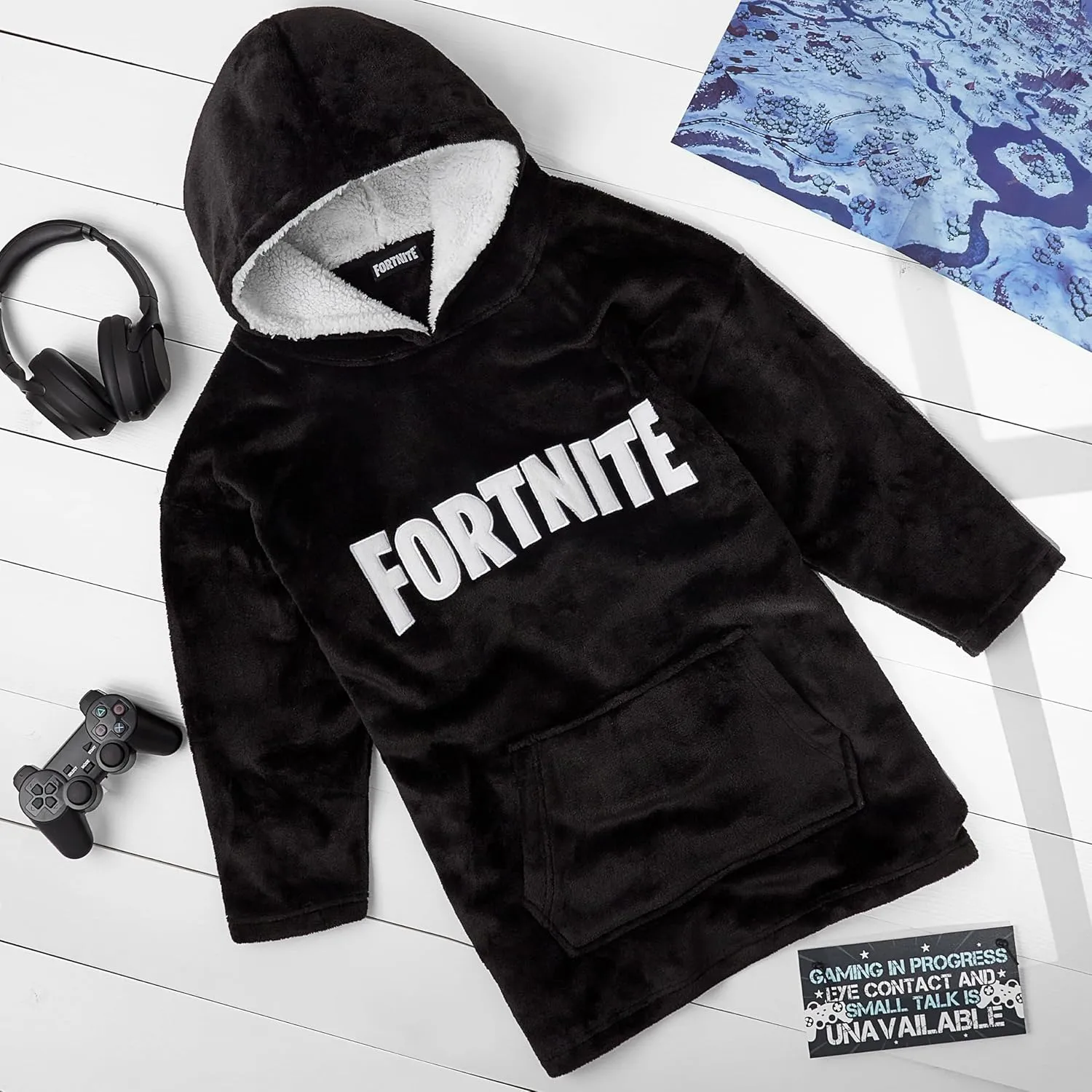 FORTNITE Hoodie for Boys, Oversized Hoodie Sweatshirt Blanket, Warm Comfortable Hooded Robe, Gifts for Boys Girls Teens