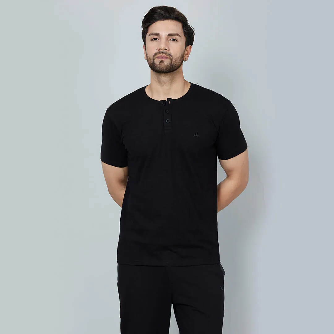 Infinia Men Stretch Slub Henley T-shirt