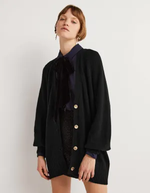 Long Cashmere Cardigan-Black