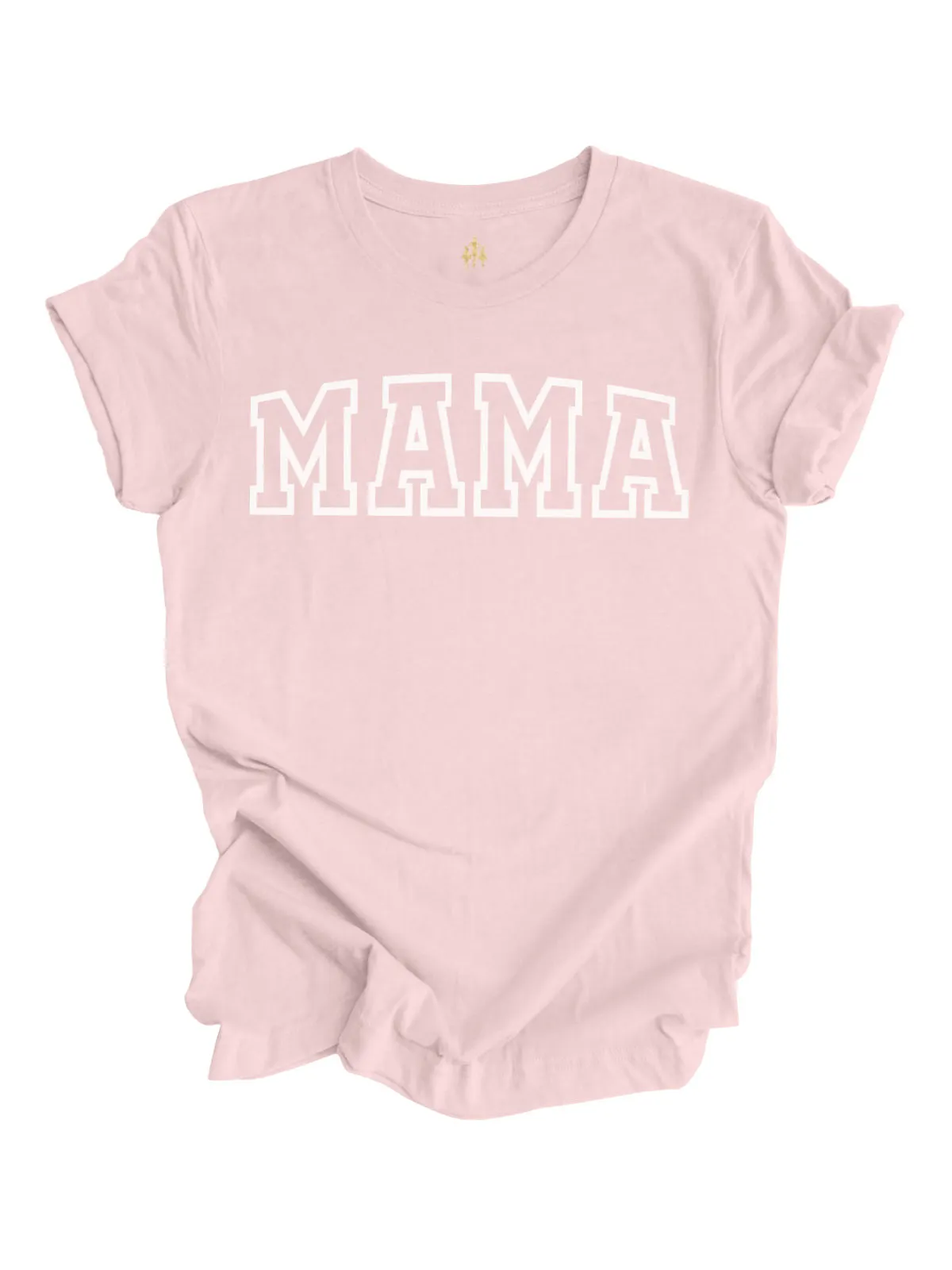 MAMA Varsity Short Sleeve Shirt - Soft Pink