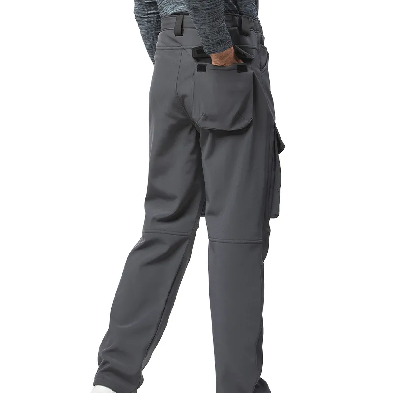 Men Multi-Pockets Windproof Cargo Fleece Outdoor Pants