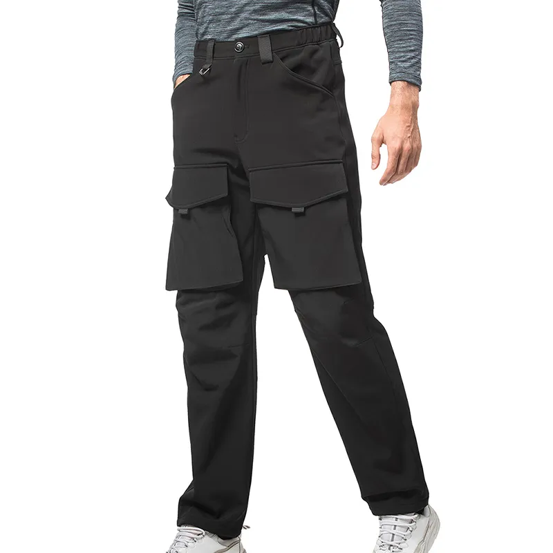 Men Multi-Pockets Windproof Cargo Fleece Outdoor Pants