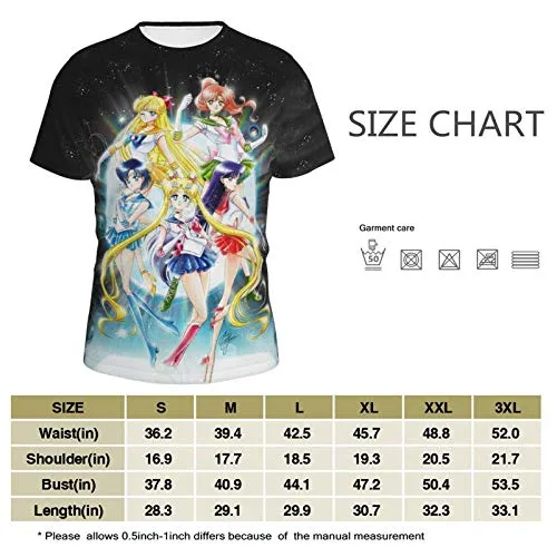 Men Women Sailor Moon Shirt mask Merchandise Loose fit Crewneck Plus Size Undershirts for Teens Men