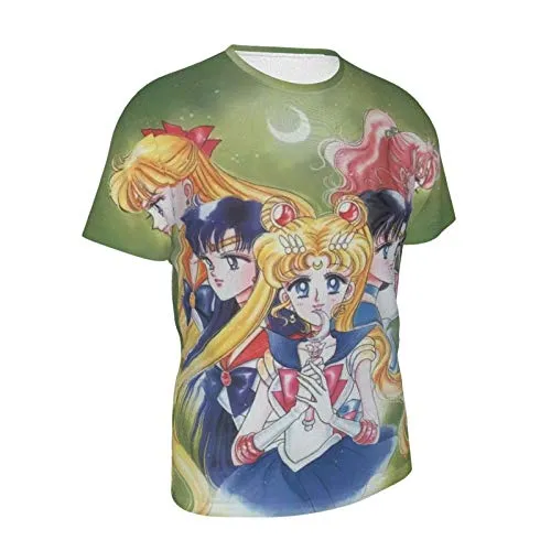 Men Women Sailor Moon Shirt mask Merchandise Loose fit Crewneck Plus Size Undershirts for Teens Men