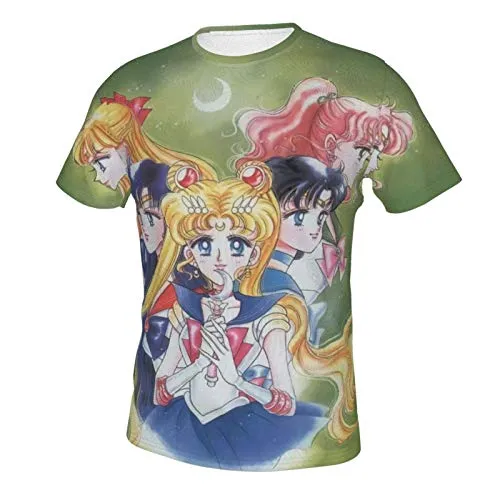 Men Women Sailor Moon Shirt mask Merchandise Loose fit Crewneck Plus Size Undershirts for Teens Men