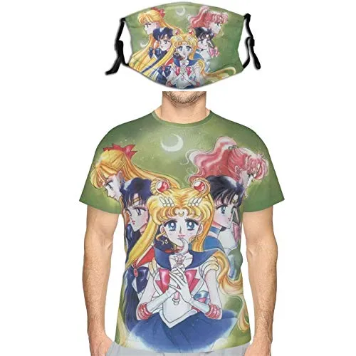 Men Women Sailor Moon Shirt mask Merchandise Loose fit Crewneck Plus Size Undershirts for Teens Men