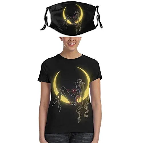 Men Women Sailor Moon Shirt mask Merchandise Loose fit Crewneck Plus Size Undershirts for Teens Men