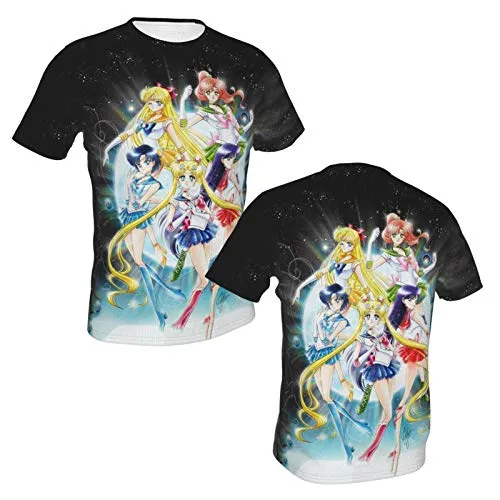 Men Women Sailor Moon Shirt mask Merchandise Loose fit Crewneck Plus Size Undershirts for Teens Men