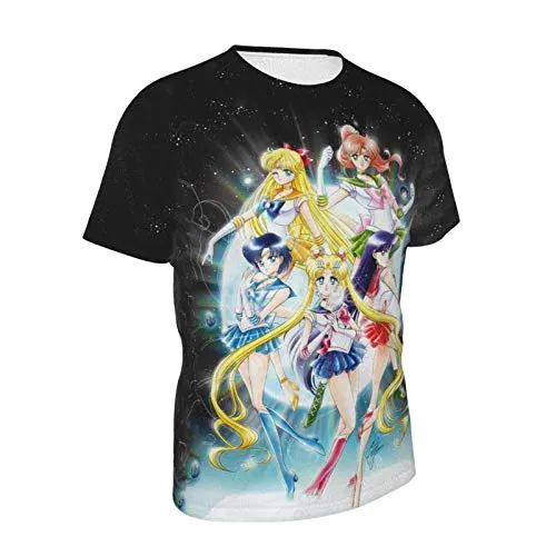 Men Women Sailor Moon Shirt mask Merchandise Loose fit Crewneck Plus Size Undershirts for Teens Men