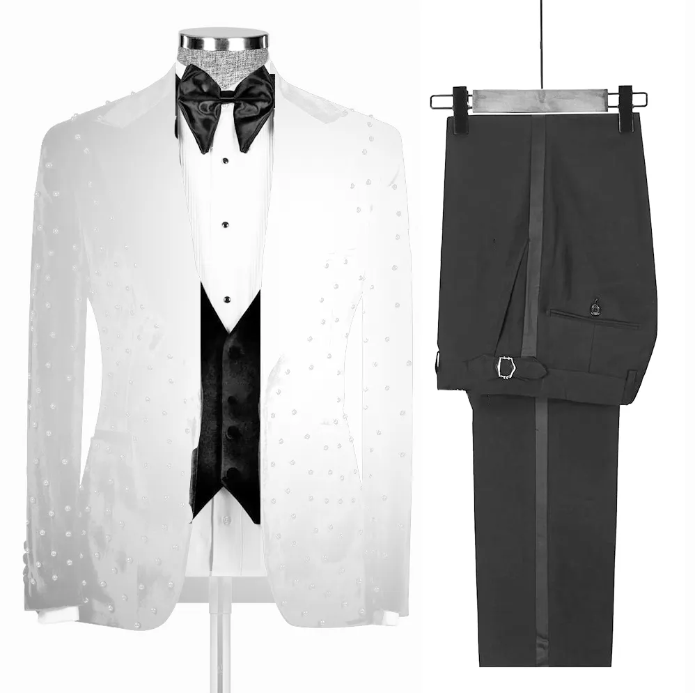 Mens Custom Made Slim Fit Velvet Suit-Formal Wedding Tuxedo