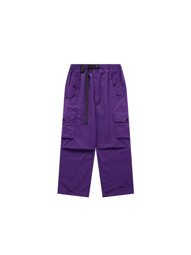 Men'S Loose Button Pocket Paratrooper Pants