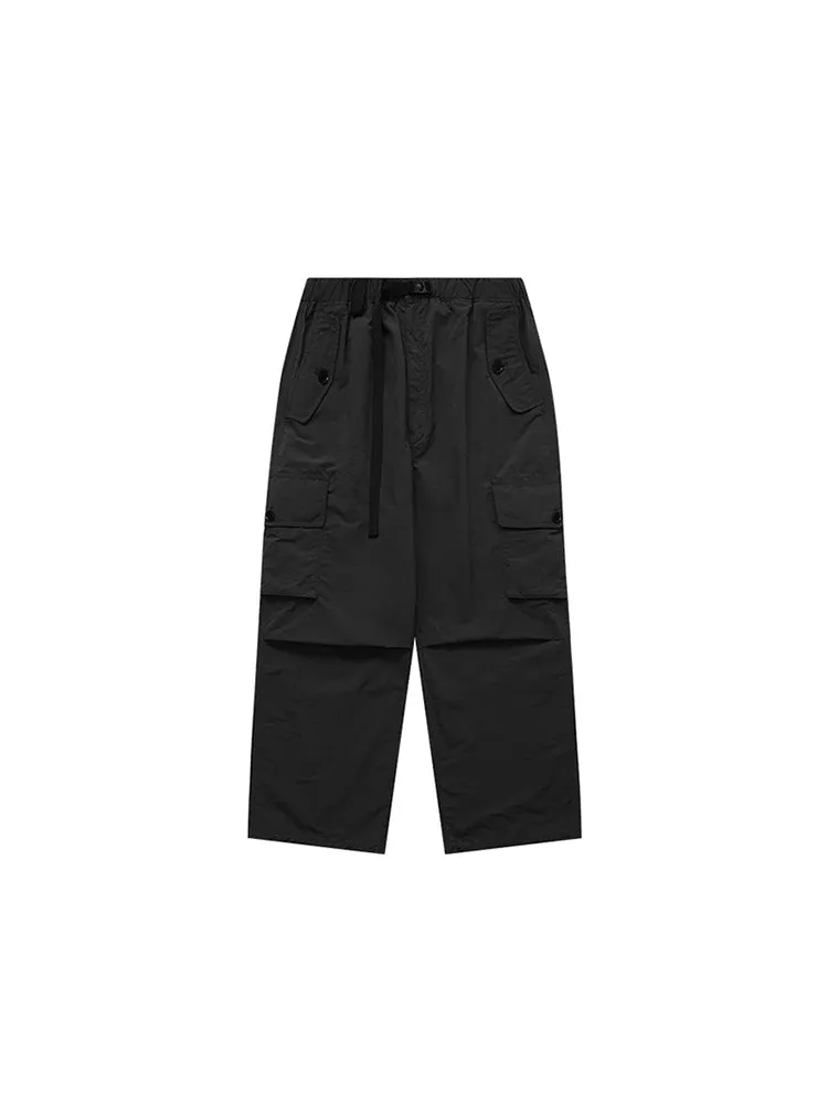 Men'S Loose Button Pocket Paratrooper Pants