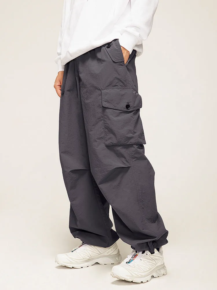 Men'S Loose Button Pocket Paratrooper Pants