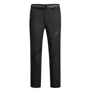 Mens Plus Size Outdoor Soft Shell Fleece Lined Water-repellent Quick-Dry Breathable Sport Pants