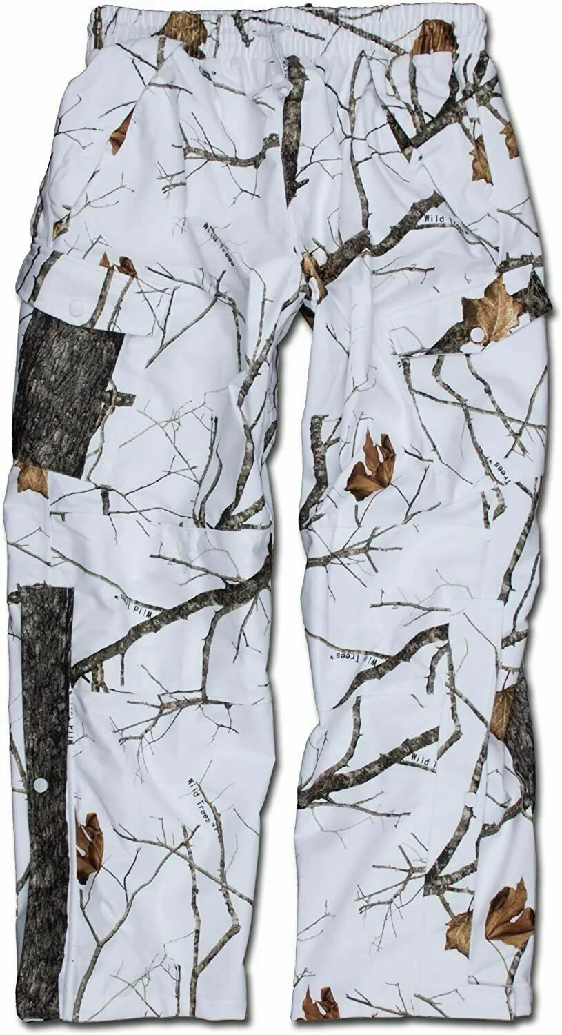 Mil-Tec Noiseless Windproof Waterproof Hunting Pants Wild Trees Snow Camo X LRG