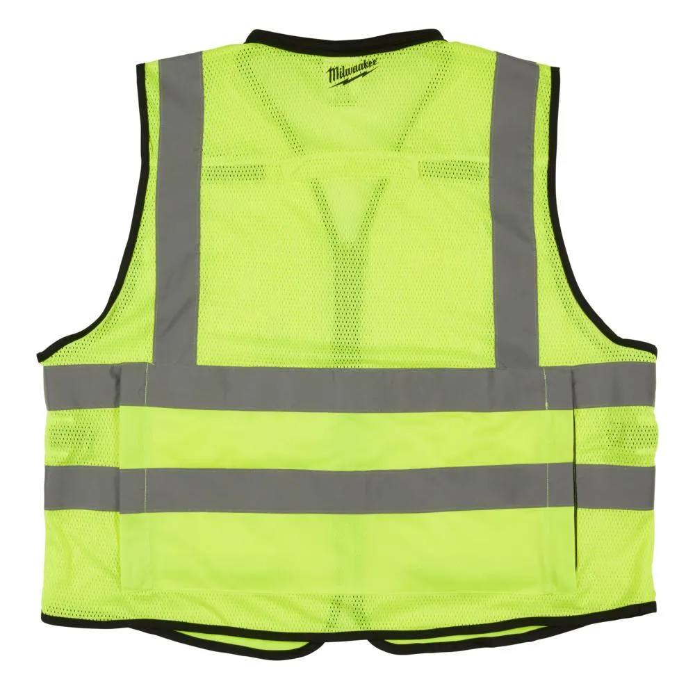 Milwaukee 48735042 L/XL Yellow Premium High Visibility Safety Vest