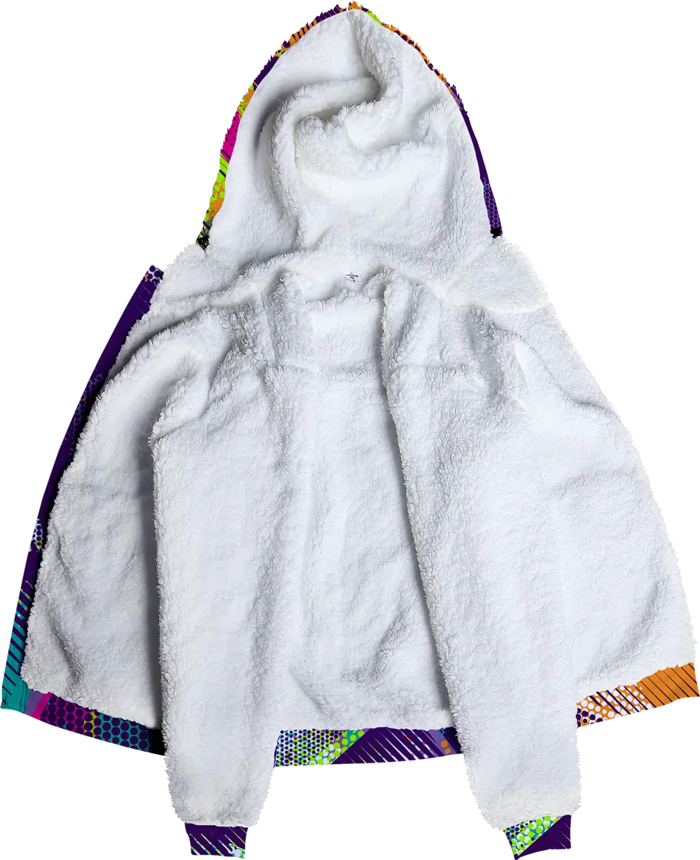 Multi Color Pattern Fleece Hoodie