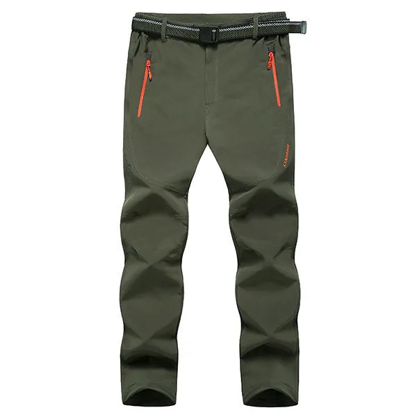 Outdoor Soft Shell Thick Waterproof Quick-Dry Breathable Climbing Sport Pants For Men