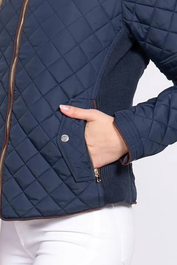 Premium Women Lightweight Quilted Zip Jacket By TJS