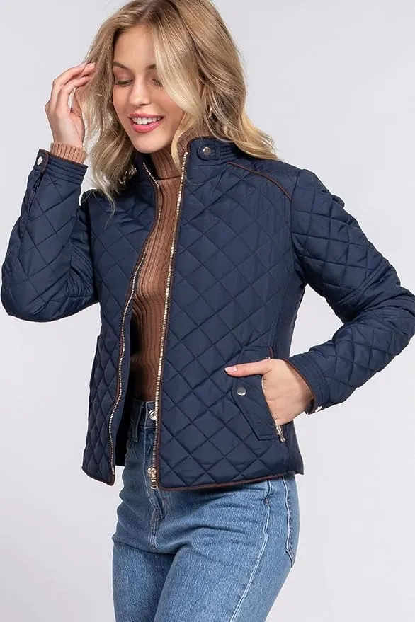 Premium Women Lightweight Quilted Zip Jacket By TJS