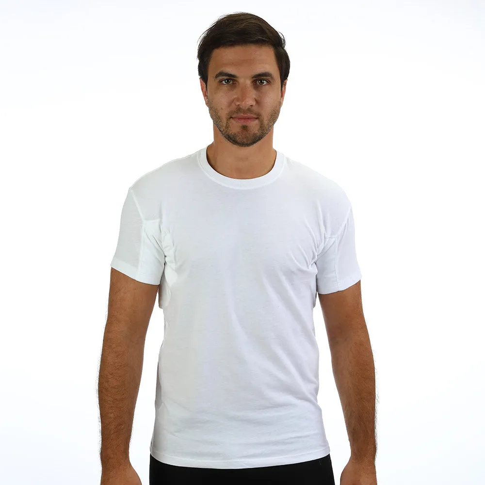 Regular Fit Crew Neck Undershirt With Absorbent, Sweat-Proof, Enlarged, Sewn-In Underarm Shields Style #RSC02