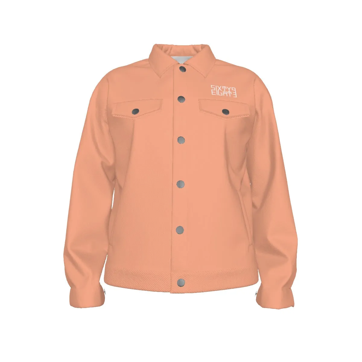 Sixty Eight 93 Logo White Peach Unisex Lapel Jacket