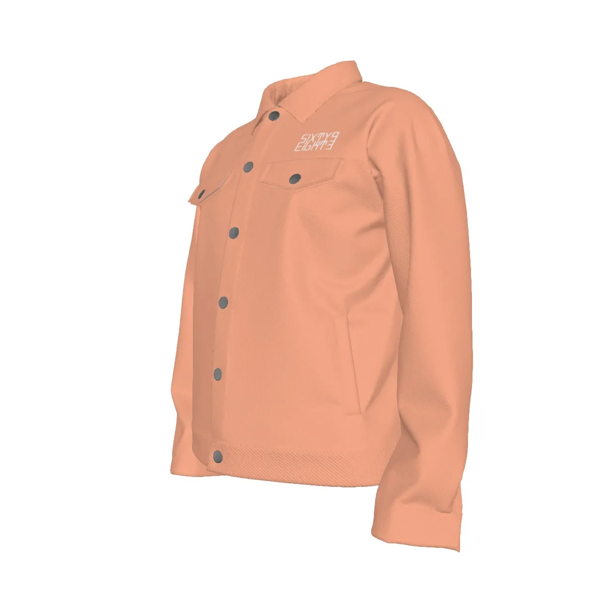 Sixty Eight 93 Logo White Peach Unisex Lapel Jacket