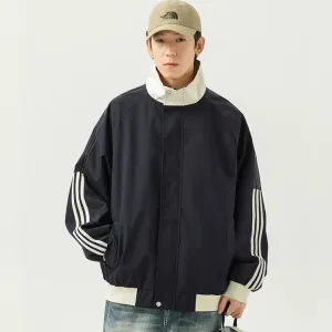 Striped Windproof Outdoor Jacket