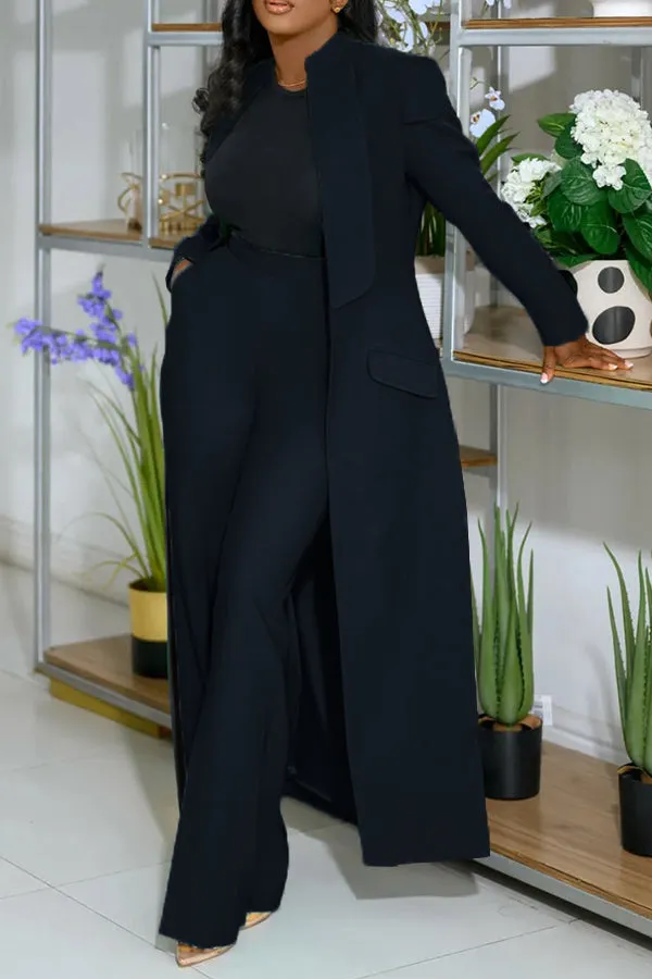 Stylish Longer Version Cap Sleeve Suit Set