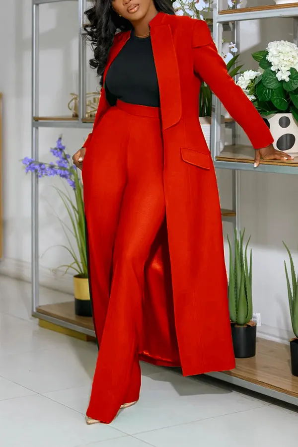 Stylish Longer Version Cap Sleeve Suit Set