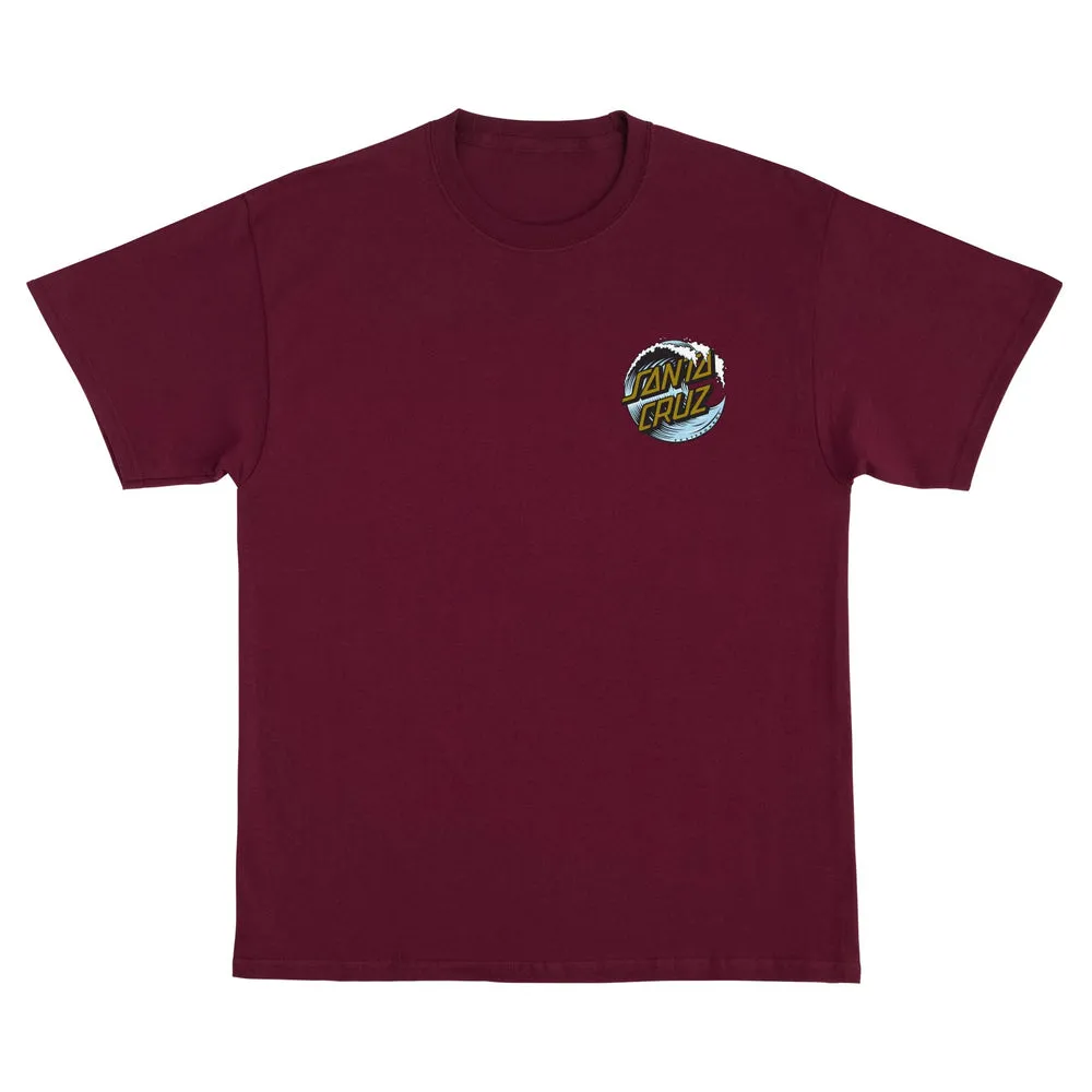 Wave Dot S/S T-Shirt Maroon/Gold